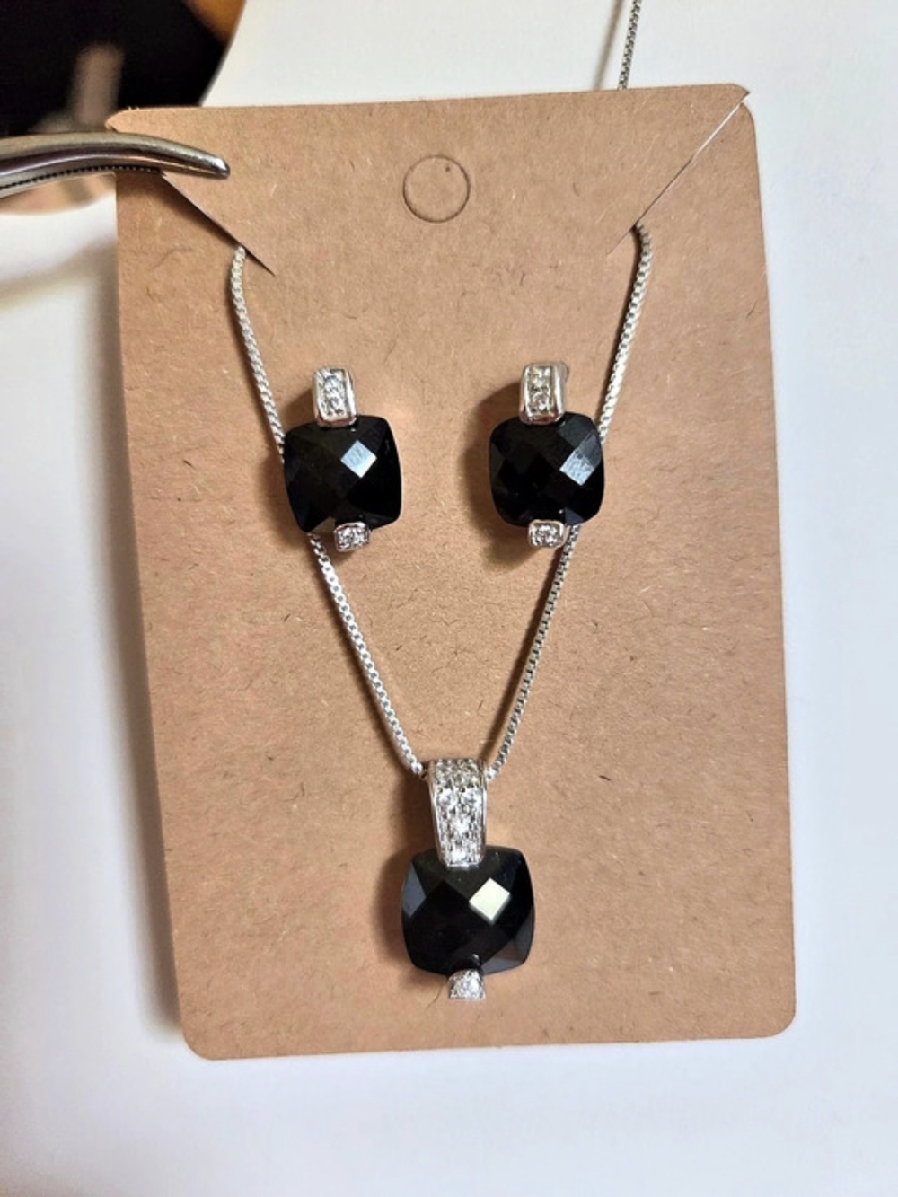 .925 Sterling Silver And Onyx Jewelry Set